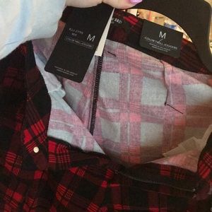 Red and black joggers